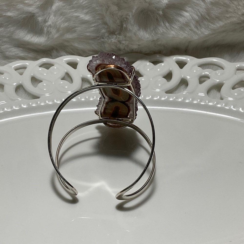 Silver Geode Cuff Bracelet - Picture 7 of 9